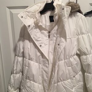 White puffer coat!